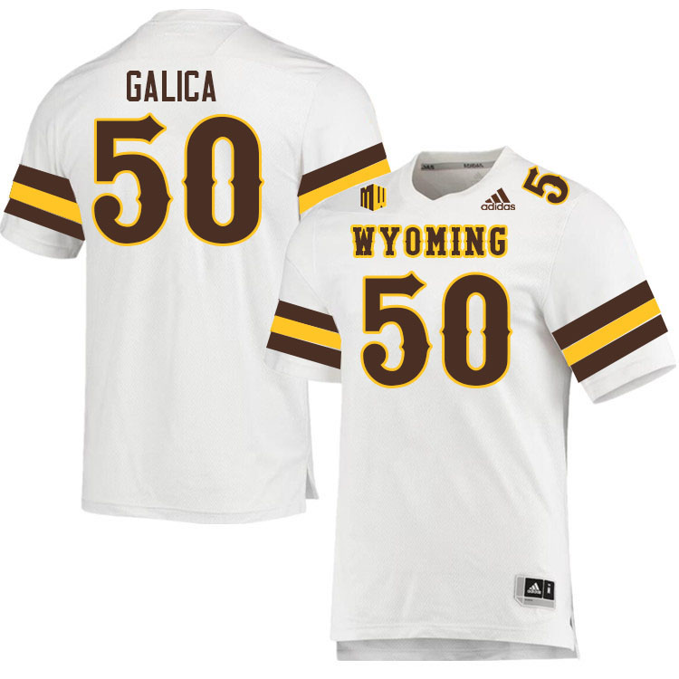 Wyoming Cowboys #50 Jaxon Galica College Football Jerseys Stitched Sale-White